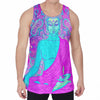 Purple And Teal Buddha Print Men's Velvet Tank Top