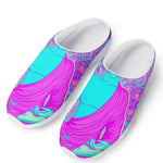 Purple And Teal Buddha Print Mesh Casual Shoes