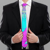 Purple And Teal Buddha Print Necktie