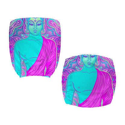 Purple And Teal Buddha Print Office Chair Cover