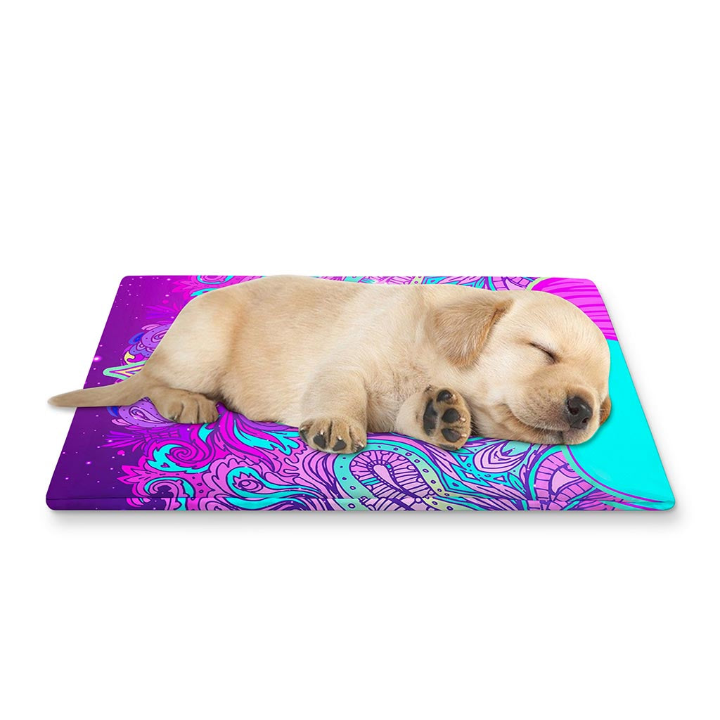 Purple And Teal Buddha Print Pet Cooling Mat Cover