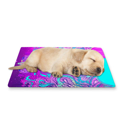 Purple And Teal Buddha Print Pet Cooling Mat Cover
