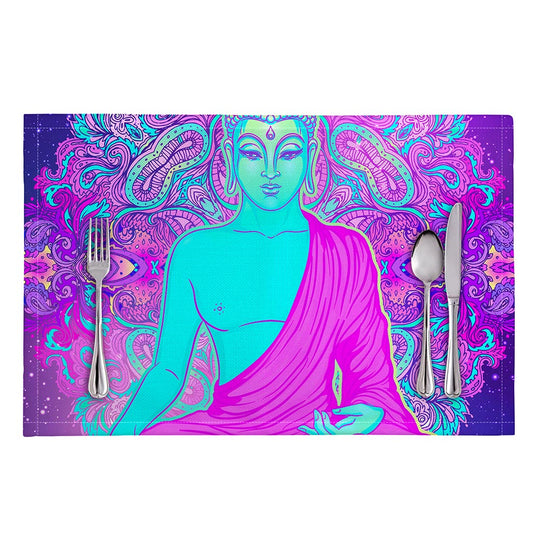 Purple And Teal Buddha Print Placemat