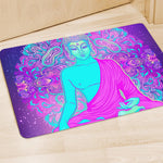 Purple And Teal Buddha Print Polyester Doormat