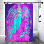 Purple And Teal Buddha Print Premium Shower Curtain