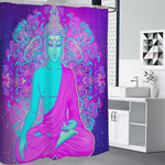 Purple And Teal Buddha Print Premium Shower Curtain