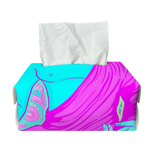 Purple And Teal Buddha Print Rectangle Tissue Box Cover