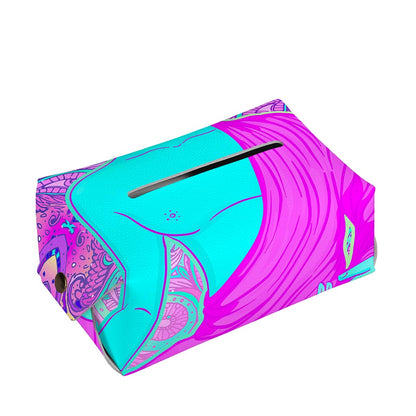Purple And Teal Buddha Print Rectangle Tissue Box Cover