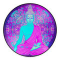 Purple And Teal Buddha Print Round Floor Mat