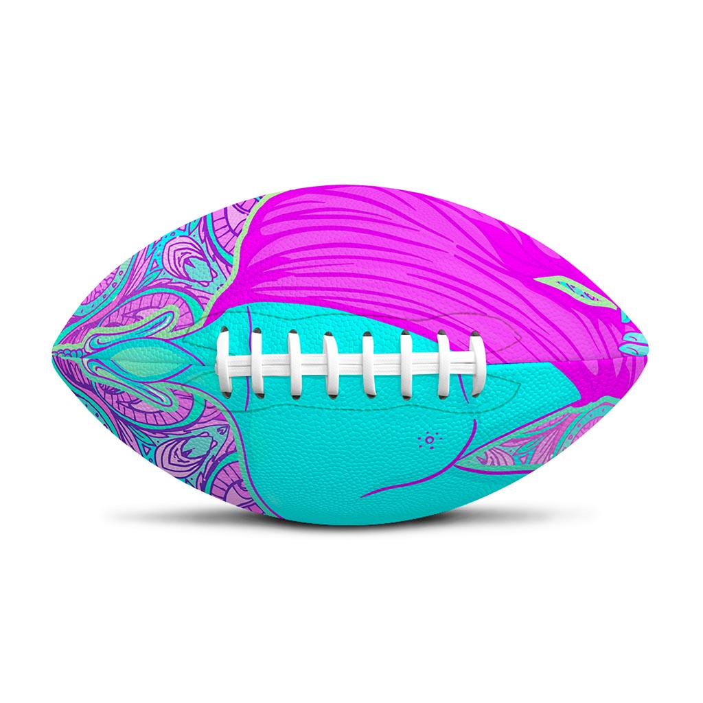 Purple And Teal Buddha Print Rugby Ball