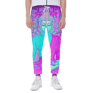 Purple And Teal Buddha Print Scuba Joggers