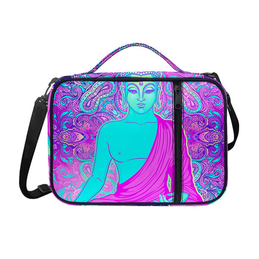 Purple And Teal Buddha Print Shoulder Strap Bible Bag
