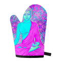 Purple And Teal Buddha Print Single Oven Mitt
