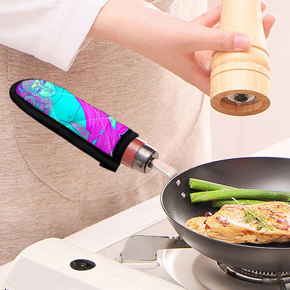 Purple And Teal Buddha Print Skillet Handle Cover