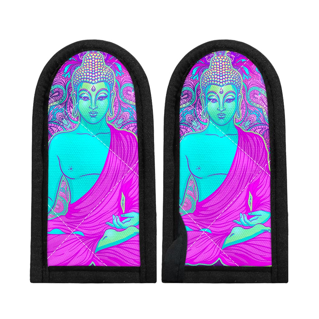 Purple And Teal Buddha Print Skillet Handle Cover