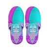 Purple And Teal Buddha Print Slippers