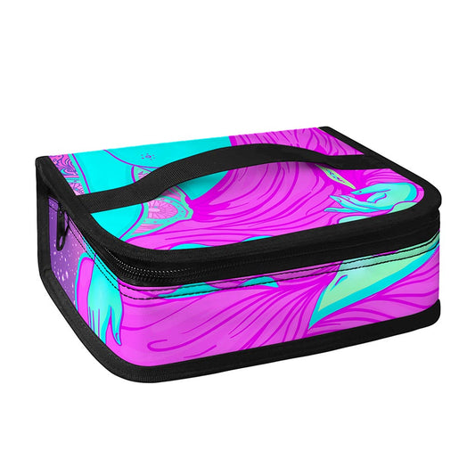 Purple And Teal Buddha Print Small Lunch Bag