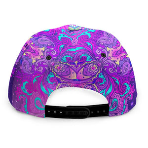 Purple And Teal Buddha Print Snapback Cap