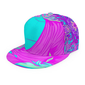 Purple And Teal Buddha Print Snapback Cap