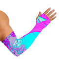 Purple And Teal Buddha Print Sun Protection Arm Sleeves