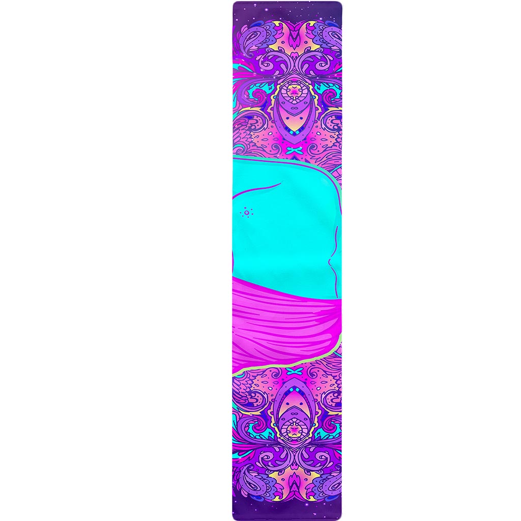 Purple And Teal Buddha Print Table Runner