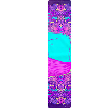 Purple And Teal Buddha Print Table Runner