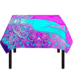 Purple And Teal Buddha Print Tablecloth