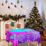 Purple And Teal Buddha Print Tablecloth