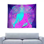 Purple And Teal Buddha Print Tapestry