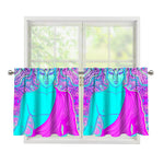 Purple And Teal Buddha Print Tier Curtains