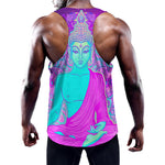 Purple And Teal Buddha Print Training Tank Top