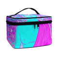 Purple And Teal Buddha Print Travel Makeup Bag