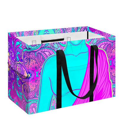 Purple And Teal Buddha Print Utility Tote Bag