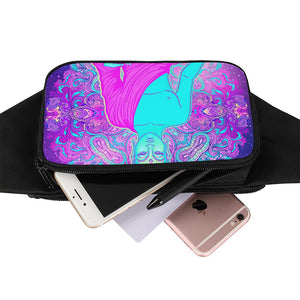 Purple And Teal Buddha Print Waist Bag