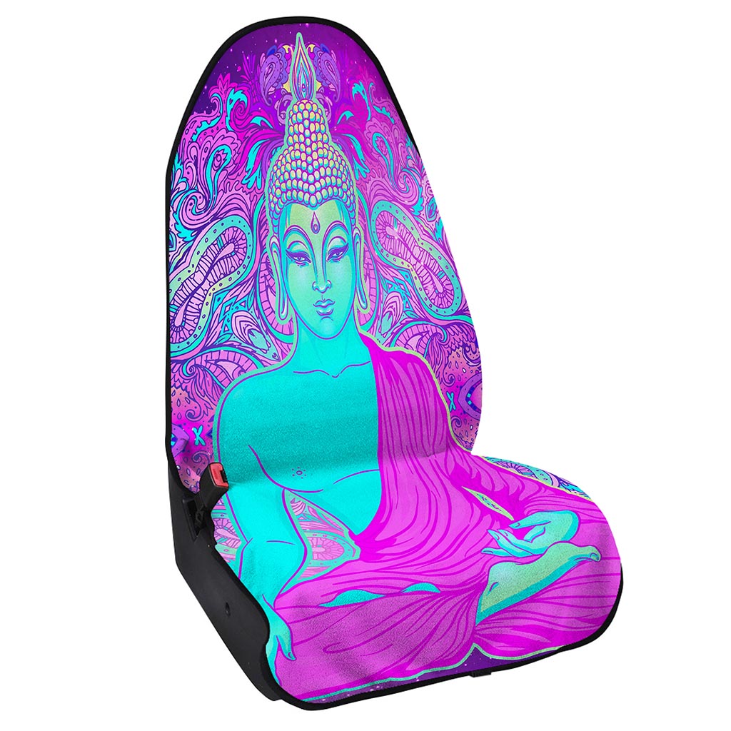 Purple And Teal Buddha Print Waterproof Car Seat Cover