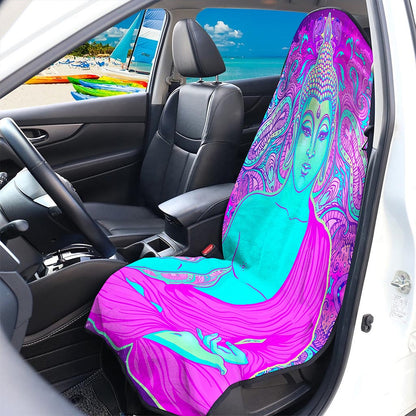 Purple And Teal Buddha Print Waterproof Car Seat Cover