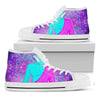 Purple And Teal Buddha Print White High Top Sneakers