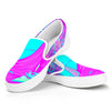 Purple And Teal Buddha Print White Slip On Sneakers