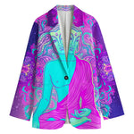 Purple And Teal Buddha Print Women's Blazer