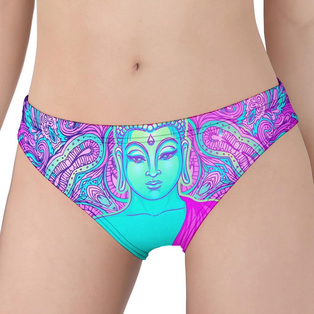 Purple And Teal Buddha Print Women's Panties