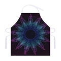 Purple And Teal Dark Mandala Print Adjustable Apron