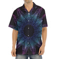 Purple And Teal Dark Mandala Print Aloha Shirt