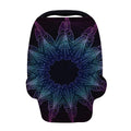 Purple And Teal Dark Mandala Print Baby Seat Cover