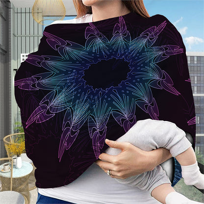 Purple And Teal Dark Mandala Print Baby Seat Cover