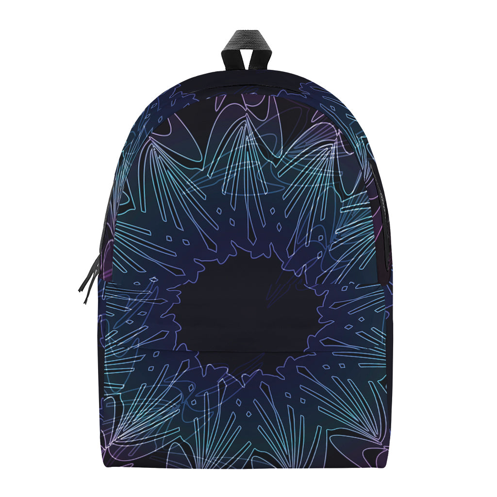 Purple And Teal Dark Mandala Print Backpack