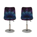 Purple And Teal Dark Mandala Print Bar Stool Covers