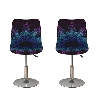 Purple And Teal Dark Mandala Print Bar Stool Covers