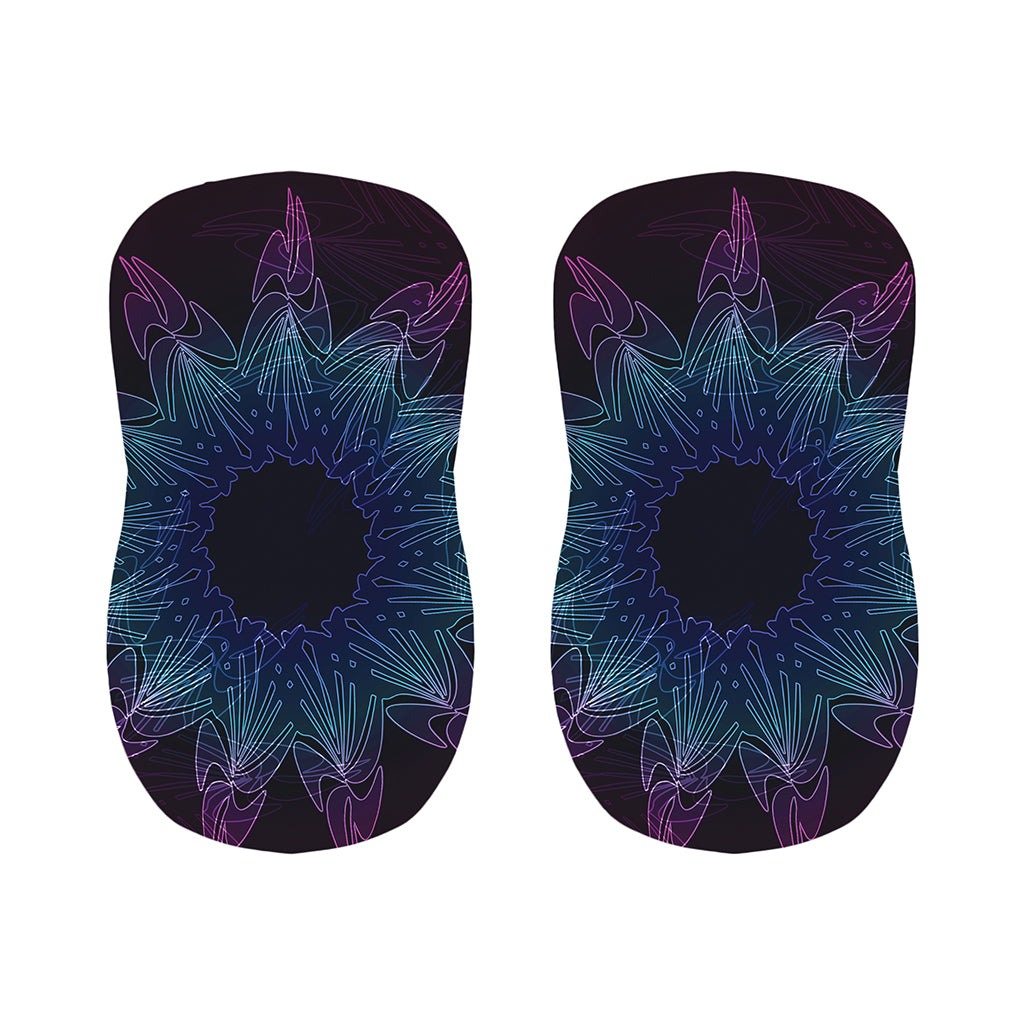 Purple And Teal Dark Mandala Print Bar Stool Covers