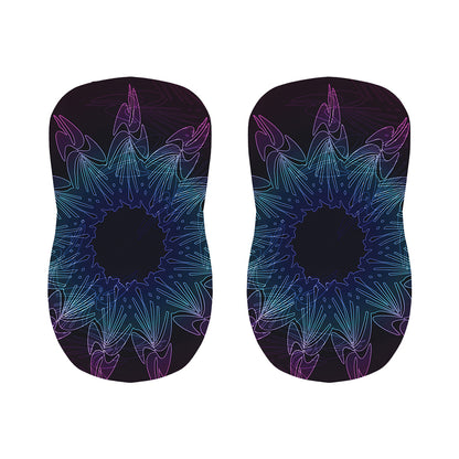 Purple And Teal Dark Mandala Print Bar Stool Covers