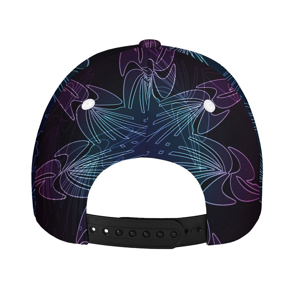 Purple And Teal Dark Mandala Print Baseball Cap